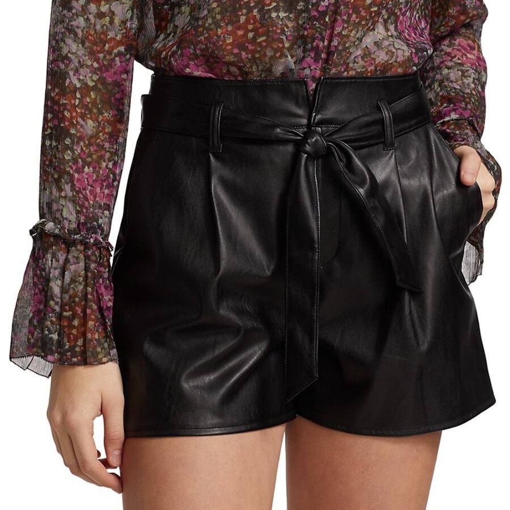 PAIGE Melila Vegan leather shorts size 6